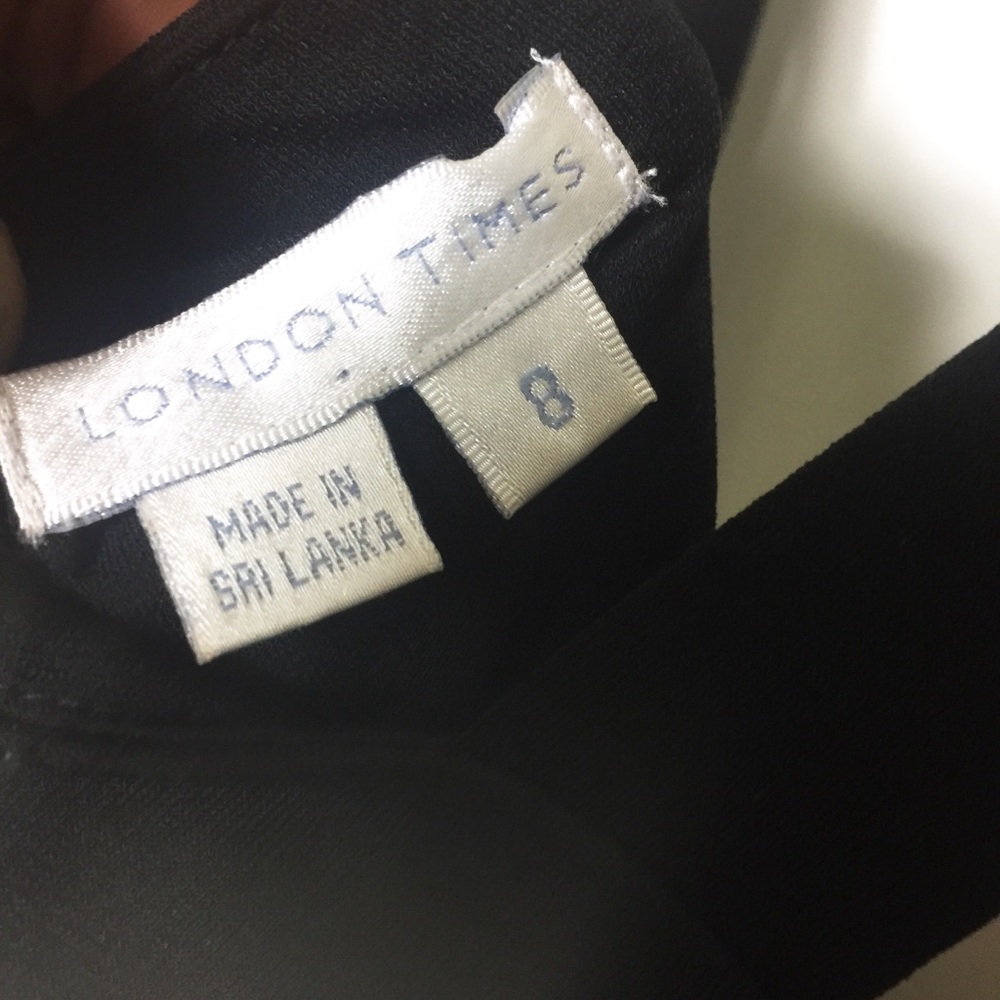 London Times Black White Chiffon Sleeveless Dress - Picture 5 of 5